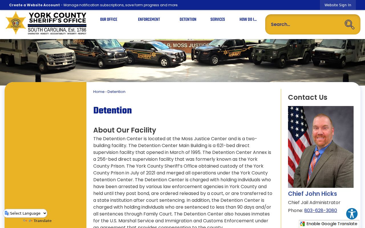 York County arrest records detention center information
