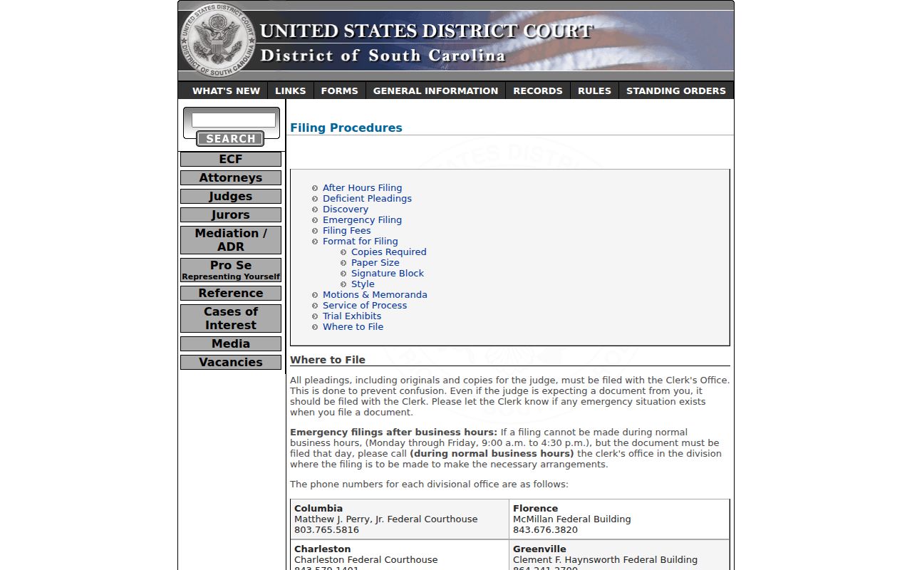 York County criminal court cases federal filing office information