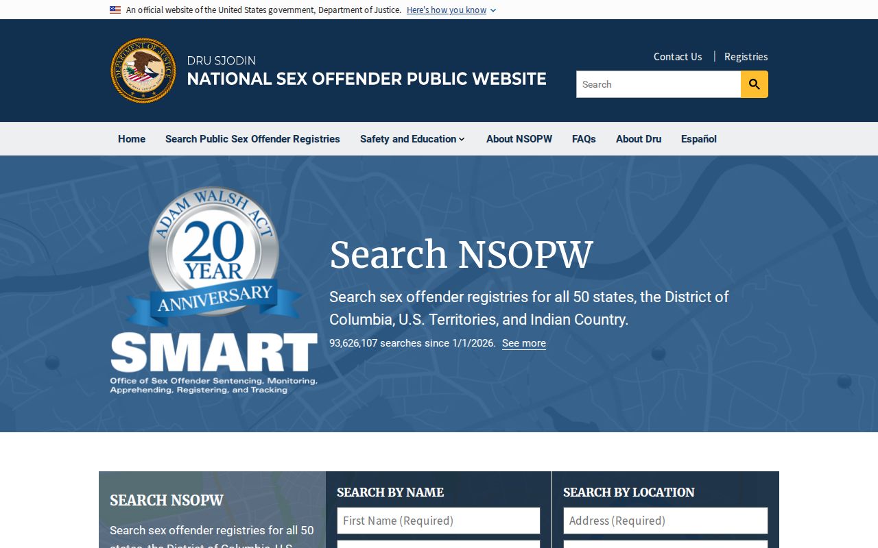National sex offender search for York County cross-state checks