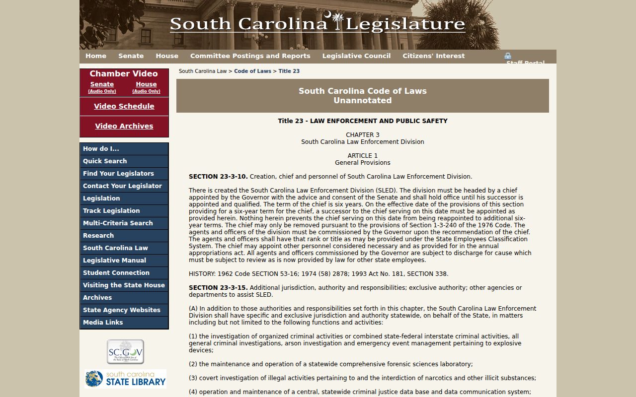 South Carolina registry statutes for York County sex offender records