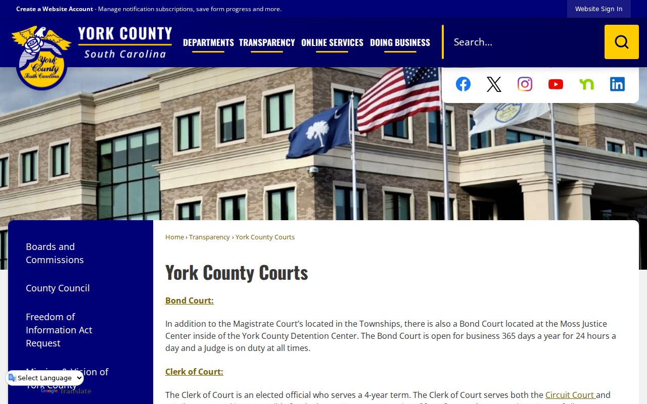 York County criminal court records and Moss Justice Center routing